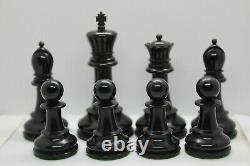 Antique Staunton Chess Set Weighted c1885 (King 3.75) with Original Box and Key