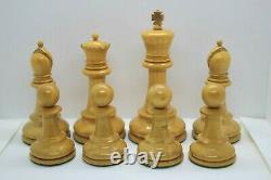 Antique Staunton Chess Set Weighted c1885 (King 3.75) with Original Box and Key