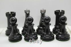 Antique Staunton Chess Set Weighted c1885 (King 3.75) with Original Box and Key