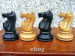 Antique Staunton Chess Set & Wooden Box