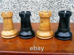 Antique Staunton Chess Set & Wooden Box