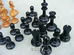 Antique Staunton Chess Set & Wooden Box