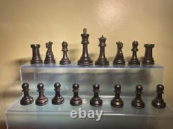 Antique Staunton chess men set boxed