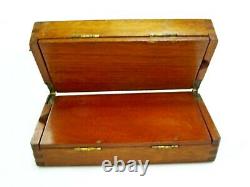 Antique Victorian Rosewood/satin Wood Board Travel Chess Set In Mahogany Box