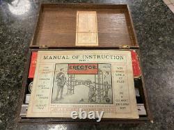 Antique Vintage 1916 A. C. Gilbert Erector Set No. 4 in Original Wooden Box