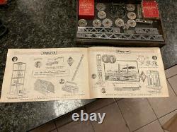 Antique Vintage 1916 A. C. Gilbert Erector Set No. 4 in Original Wooden Box