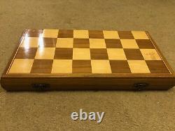 Antique/Vintage Chess set in an inlaid wooden box, hand carved by master craftsm