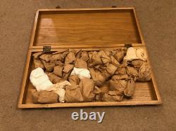 Antique/Vintage Chess set in an inlaid wooden box, hand carved by master craftsm