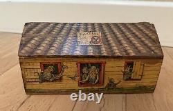 Antique Vintage Wooden Animals Noah's Ark Toy Set With Box U. S. Baking Co. 1880s