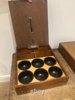 Antique Vintage Wooden Cash Box Till Money Drawer Cabinet Set Of 2
