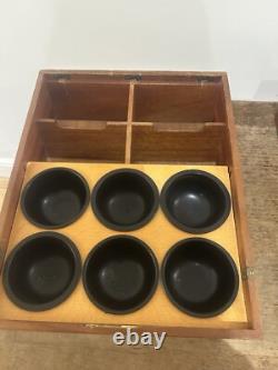 Antique Vintage Wooden Cash Box Till Money Drawer Cabinet Set Of 2