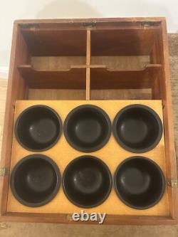 Antique Vintage Wooden Cash Box Till Money Drawer Cabinet Set Of 2