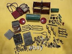 Antique WW2 Era 1940s Meccano ORIGINAL Set, Wooden Box Manuals RARE, VINTAGE