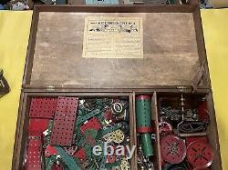 Antique WW2 Era 1940s Meccano ORIGINAL Set, Wooden Box Manuals RARE, VINTAGE