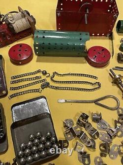 Antique WW2 Era 1940s Meccano ORIGINAL Set, Wooden Box Manuals RARE, VINTAGE