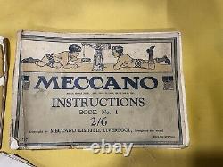 Antique WW2 Era 1940s Meccano ORIGINAL Set, Wooden Box Manuals RARE, VINTAGE