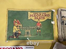 Antique WW2 Era 1940s Meccano ORIGINAL Set, Wooden Box Manuals RARE, VINTAGE