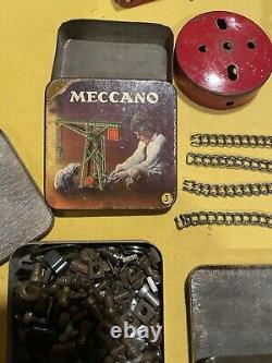 Antique WW2 Era 1940s Meccano ORIGINAL Set, Wooden Box Manuals RARE, VINTAGE