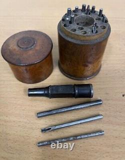 Antique Watchmakers Punches Set /Staking set In Wooden Box