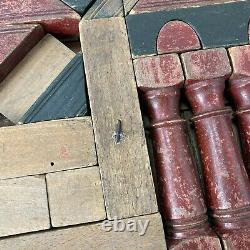 Antique Wooden Building Block Set in Box 88 Pieces German