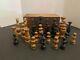 Antique Wooden Chess Set With Wooden Box