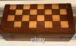 Antique Wooden Chess sets (2) with fold open box