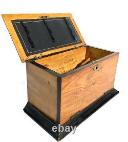 Antique Wooden Stationery Box & Inkwell Stand Set Letter Desktop Tidy / Cabinet