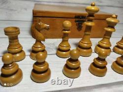 Antique original Rare 1930s Austrian wood chess set in original box