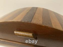Antique vintage wooden desk tidy inkwell writing box set