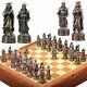 Arabian Themed Chess Set. Pewter Pieces Wood Board & Box