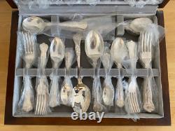 Arthur Price John Mason 44 Piece Cutlery set Canteen Wooden Box silver plate