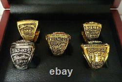 Atlanta Braves World Series and NL Pennant 5 Ring Set WITH Wooden Box. Glavine