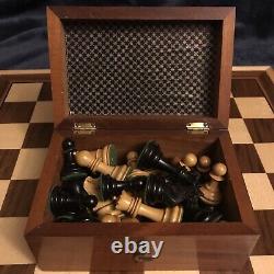 Atq British Howard Staunton Complete Chess Set & Original Box