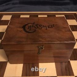 Atq British Howard Staunton Complete Chess Set & Original Box