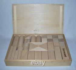 BØRNELUND (Nursery Garden) Set (40) Varied Wooden BUILDING BLOCKS withWooden Box