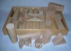 BØRNELUND (Nursery Garden) Set (40) Varied Wooden BUILDING BLOCKS withWooden Box