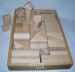 BØRNELUND (Nursery Garden) Set (40) Varied Wooden BUILDING BLOCKS withWooden Box