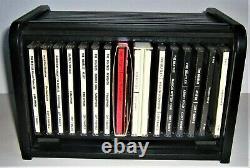 BEATLES 16CD COMPLETE SET IN ROLL TOP WOODEN BOX WITH BOOKLET VGC coffee stain