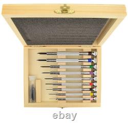 BECO TECHNIC 9-Piece Precision Watch Screwdriver Wooden Box Set with Spare Tips