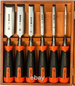 Bahco 434-S6-EUR 6 Piece ERGOT Splitproof Chisel Set In Wooden Box 6-38mm