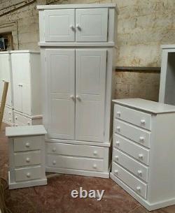Berkshire (white) Bedroom Set Wardrobe With Top Box+ch Of 5 Dr+bedside Offer