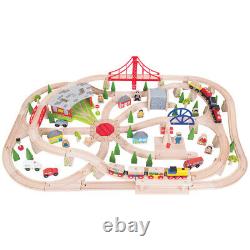 Bigjigs Rail Wooden Freight Train Track Play Set with Storage Box
