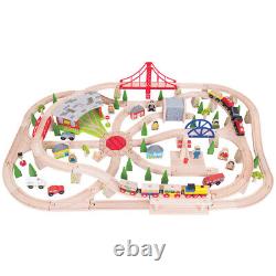 Bigjigs Rail Wooden Freight Train Track Play Set with Storage Box