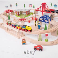 Bigjigs Rail Wooden Freight Train Track Play Set with Storage Box