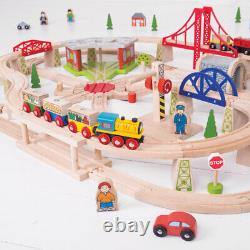 Bigjigs Rail Wooden Freight Train Track Play Set with Storage Box