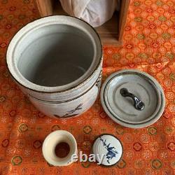 Bowl Mizusashi Kogo Tanzaku Wooden Box Japanese Tea Ceremony Tools Set Vintage