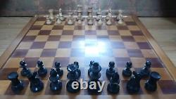 Box Of Vintage Wooden Chess Set (King 7cm)