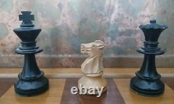 Box Of Vintage Wooden Chess Set (King 7cm)