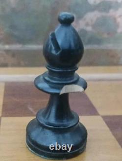 Box Of Vintage Wooden Chess Set (King 7cm)