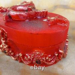 Box jewellery jewels organizer wood chinese vintage red dragon home decor lucky